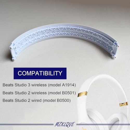 Studio 3 Headband - Replacement Parts for Beats Studio3 Wireless(A1914) & Studio 2 Wired/Wireless (B0500/B0501) Headphones (White) - color: White