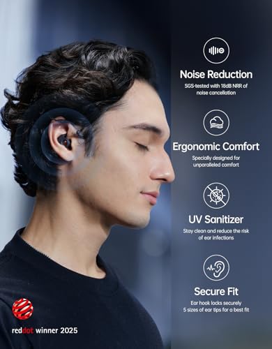 Welove Ultra-Comfy Ear Plugs with First-Ever UV Sanitizer—Reusable Earplugs for Sleep, Focus, Travel, and Noise Sensitivity |Hearing Protection |Customizable Fit | 18dB NRR Noise Reduction - color: Aquatic