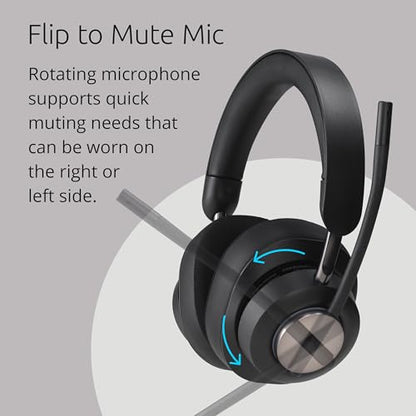 Kensington AH3X Bluetooth Headset, Wireless Over-Ear Headset, Boom Microphone, LED Indicator, Earcup Controls (K83455WW) - size: Wireless/Over-ear