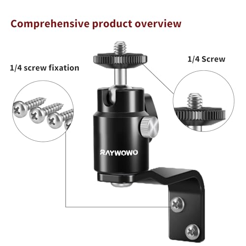 E-Shape Camera Wall Mount with 1/4" Screw and 5/8" Stud | Adjustable metal bracket for wall or ceiling use with cameras, monitors,lights, CCTV and VR base stations. - style: E Shape Wall Mount