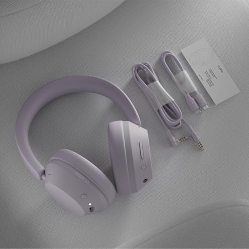 Clemm Preset Wireless Over-Ear Headphones, 95H Playtime, Bluetooth, 40mm Drivers, Built-in Mic, Memory Foam Earcups, Aux Cable Included, Foldable Design, Lavender - color: Lavender