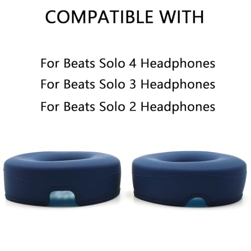 Solo 4 Protective Case, Compatible with Beats Solo 3/Solo2 Headphones, Precise Fit Shockproof Silicone Cover with Carrying Clip, Sweatproof Dustproof Skin for Gym & Travel, Easy to Install (Dark Blue) - color: Dark Blue