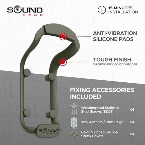 Move Speaker Wall Mount Bracket, Weatherproof, Green | Compatible with Sonos Move & Move 2, Including Mounting Accessories - color: Green