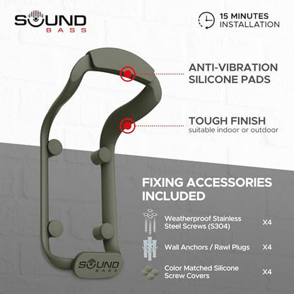 Move Speaker Wall Mount Bracket, Weatherproof, Green | Compatible with Sonos Move & Move 2, Including Mounting Accessories - color: Green