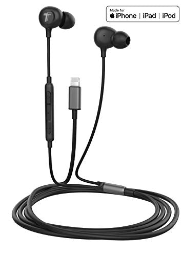 Thore Compatible with iPhone Earbuds (Apple MFi Certified) Lightning Connector in-Ear Earphones (V60) Wired Headphones with Microphone for iPhone 14 Pro Max/13/12/11/XR/Xs - Black - color: Black