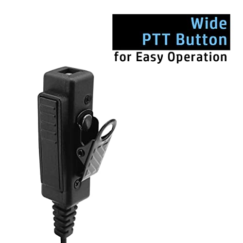 Earpiece Headset for Bearcom Radio BC10 BC20 BC90 BC95 BC120 BC130 BC250D Walkie Talkie 2-pin FBI Style Covert Acoustic Air Tube PTT | BC120 BC130 BC250D Walkie Talkie Compatible, Covert Acoustic, Air Tube PTT