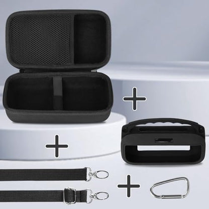 Lebakort Storage Case Kits Compatible with Bose SoundLink Flex 2nd Gen/Bose SoundLink Flex Portable Speaker (Black Silicone Cover + Hard Case) - color: Black Silicone Cover + Hard Case