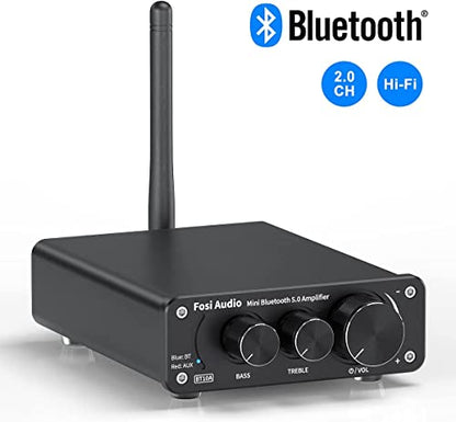 Fosi Audio BT10A Bluetooth 5.0 Stereo Audio Amplifier Receiver 2 Channel Class D Mini Hi-Fi Integrated Amp for Home Passive Speakers 50W x 2 TPA3116
