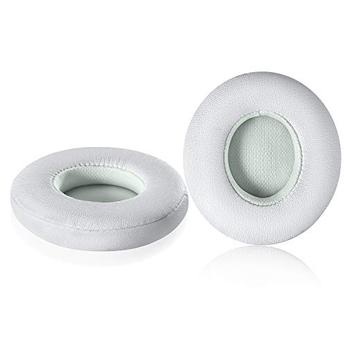 Solo 2.0 Wired Replacement Earpads, JARMOR Memory Foam Ear Cushion Cover for Beats Solo 2.0 Wired On Ear Headphones by Dr. Dre ONLY, (Does NOT FIT Solo 2.0/3.0 Wireless) (White) - color: White