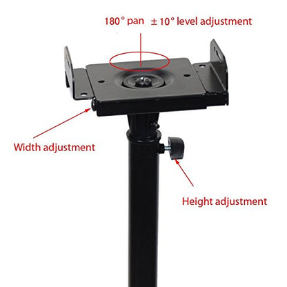VideoSecu 2 Heavy duty PA DJ Club Adjustable Height Satellite Speaker Stand Mount - Extends 26.5" to 47" (i.e. Bose, Harmon Kardon, Polk, JBL, KEF, Klipsch, Sony, Yamaha, Pioneer and others) 1B7