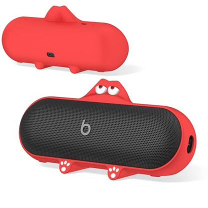 Silicone Kawaii Cute Case for Beats Pill Wireless Bluetooth Speaker, Anti-Scratch Protective Sleeve Compatible With Beats Speaker (Red) - color: Red