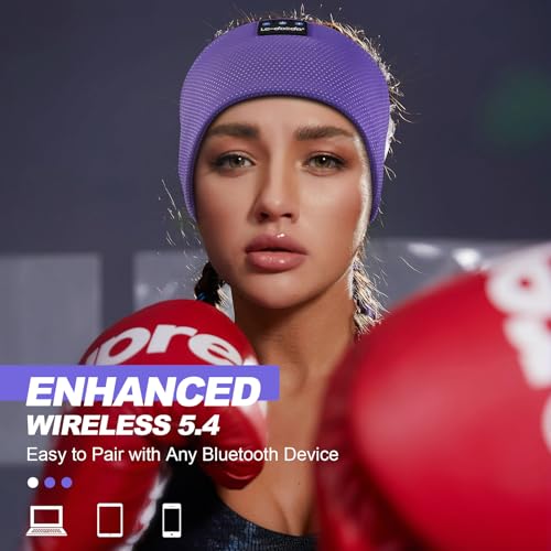 LC-dolida Sleep Headphones Bluetooth 5.4, Headband Headphones Earphones Wireless, Sleep Mask for Sleeping, Sports, Gifts, Workout, Jogging, Yoga,Insomnia, Air Travel, Meditation - color: Airy Purple