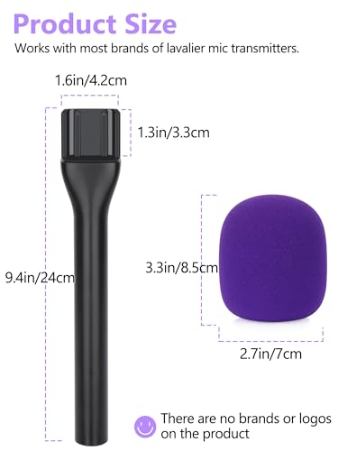 YOUSHARES Handheld Adaptor with Foam Cover, Compatible with Rode and DJI Wireless Microphones for Interviews (Purple Foam)
