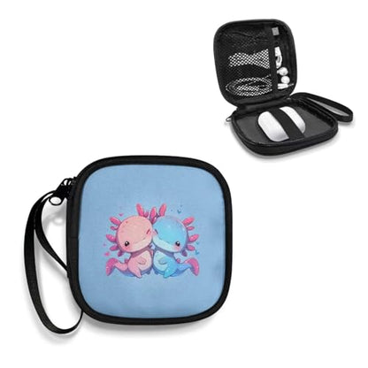 Cute Axolotl Carrying Earphone Case Pouch Storage Bag Holder-Earbud Case Headphones Storage Bag Pouch for Headphone, Bluetooth - color: Cute Axolotl