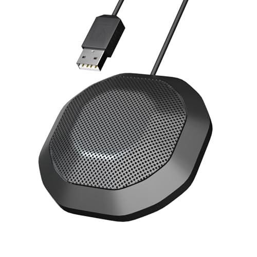 Desktop Microphone 360° Omnidirectional High Sensitivity Clear Computer Microphone with 3.5mm Plug for LaptopPC Gaming & Online Meetings - Compact & Portable Design (USB Plug)