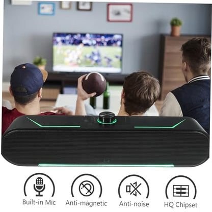 balacoo Desktop Soundbar Speaker for Computer, Slim LED Light Bar
