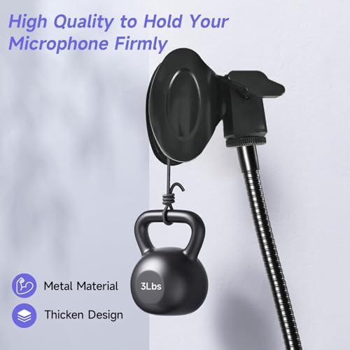 2 in 1 Quick-Release Microphone Holder, Gooseneck Microphone Stand Holder Compatible with Shure/Fifine / AT2020 / Pyle/Blue Snowball/Razer for Lectern Meetings Lectures Pulpit Streaming Gaming Studio - style: Clamp Desk&Mic Stand Holder