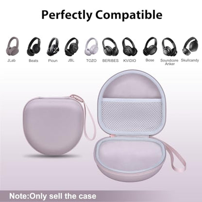 Headphone Case for JLab/Beats/TOZO/BERIBES/Picun Etc Headphones, Mauve | for JLab JBuds Lux ANC/Go Lux ANC, Beats Studio Pro/Solo 4 3,TOZO HT3,KVIDIO Etc Headphone, Hard Shell Case for Travel Home - color: Mauve