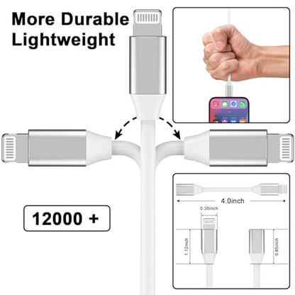 9cm Lightning Male to Lightning Female Charger Adapter,iPhone Extension Charging Adapter Cable Cord Connector Converter Dongle Compatible with iPhone 14 13 12 11 XS XR X 8 7 6 Not USBC | 9CM iPhone Charger Extension Cable Cord Connector Converter Dongle C