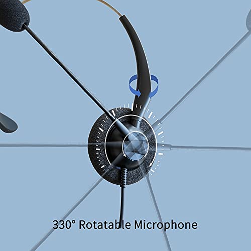 DailyHeadset RJ9 Corded Headset for Analog Phones Aastra Nortel Polycom Digium ShoreTel NEC Telephones