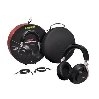 Shure AONIC 50 Wireless Noise Cancelling Headphones, Premium Studio-Quality Sound, Bluetooth 5 Wireless Technology, Comfort Fit Over Ear, 20 Hours Battery Life, Fingertip Controls - Black - color: Black, style: Gen 1