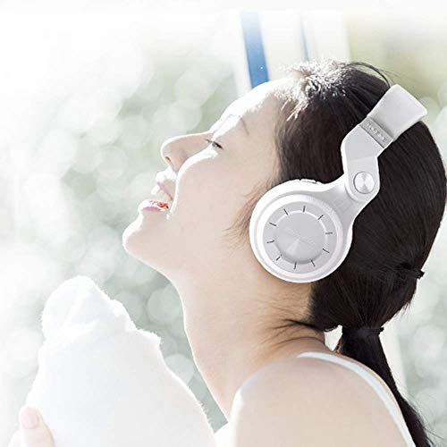 Bluedio T2 Plus Turbine Wireless Bluetooth Headphones with Mic/Micro SD Card Slot/FM Radio (White) - color: White, size: 186x85x200mm, style: closed-back
