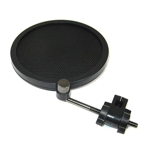 BESTonZON 1pcs Studio Microphone Double-layer Iron Net Windscreen Shield for Small Mics Protects against Plosives Saliva for Recording and Streaming Black