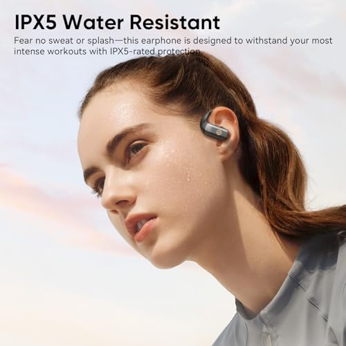 BUGANI Open Ear Headphones, Bluetooth 5.4 Wireless Earbuds with 60H Playtime, ENC Noise Cancelling Mic for Clear Calls, IPX5 Waterproof Sports Earphones for Running Workout Cycling | Bluetooth 5.4 60H Playtime ENC Clear Calls IPX5 Waterproof Lightweight C