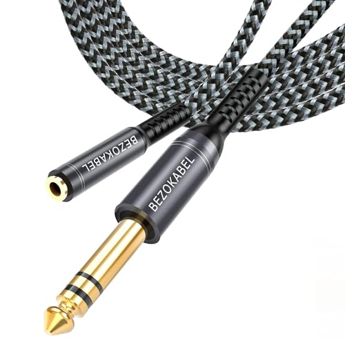 1/4 to 3.5mm Headphone Adapter, TRS 6.35mm Male to 3.5mm Female, 1/4 to 1/8 Stereo Jack Adapter for Amplifiers, Guitar, Keyboard Piano, Mixing Console - (1ft) - size: 1ft