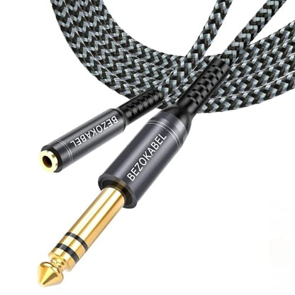 1/4 to 3.5mm Headphone Adapter, TRS 6.35mm Male to 3.5mm Female, 1/4 to 1/8 Stereo Jack Adapter for Amplifiers, Guitar, Keyboard Piano, Mixing Console - (1ft) - size: 1ft