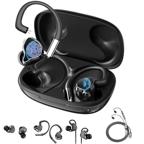 NE81 In-Ear Monitor Headphones, 3 in 1 Wired Gaming Earbuds with Detachable Cable, Switch to Wireless Bluetooth Earbuds in a Second, Hi-Fi In-Ear Headphones for Singers, Musicians, Drummers and DJ