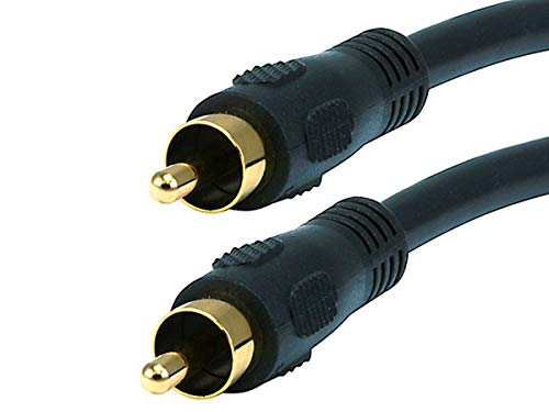 Monoprice 6ft Coaxial Audio/Video RCA Cable M/M RG59U 75ohm (for S/PDIF Digital Coax Subwoofer & Composite Video) (100619) - size: 6 Feet (Pack of 1), style: Cable