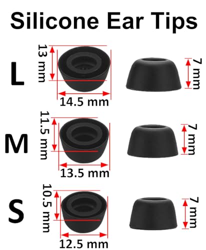 A-Focus [6 Pairs] Pixel Buds Pro 【 Memory Foam & Silicone 】 Ear Tips, Soft Replacement Comfortable Earbuds Eartips Gel Compatible with Google Pixel Buds Pro 126724 Black