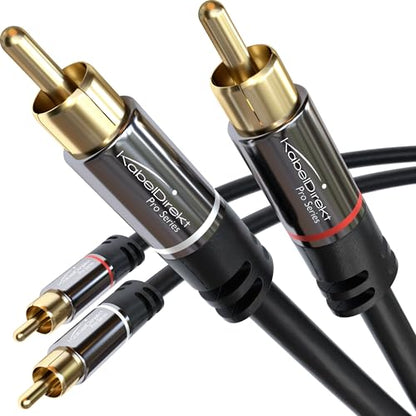 KabelDirekt – RCA/Phono Cable – 3ft – 2×2 | Coaxial, subwoofer/amp/HiFi & home cinema/Blu-ray, analog & digital - color: Black, size: 3 feet