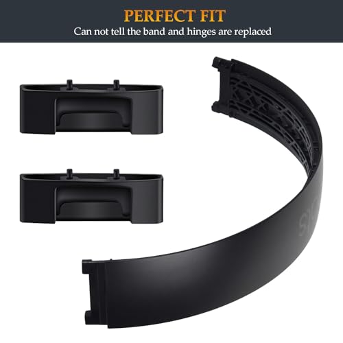Beat Studio 3 Headband and Hinge Same as the OEM Arch Band + Hinges Parts Replacement for Beats by Dre Studio3/A1914, Studio2 Wired/Wireless (B0500/B0501), Studio Pro/A2924 Headphones (Black) - color: Black