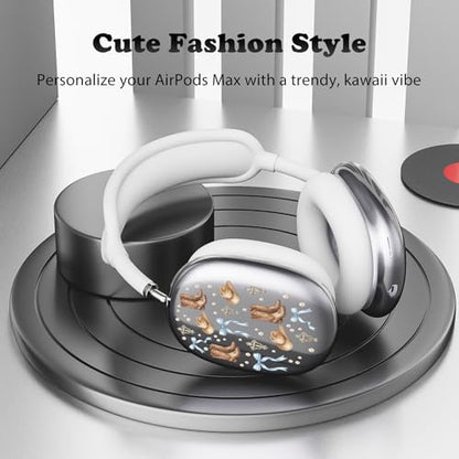 for AirPods Max Headphones Western Ear Covers for AirPods Max 2 | Cute Cowboy Bow Clear Ear Cups Cover | White Silicone Ear Pad Case Headband Cover for Apple AirPods Max 2/1 (2026/2024/2020) - color: Cowboy D/White