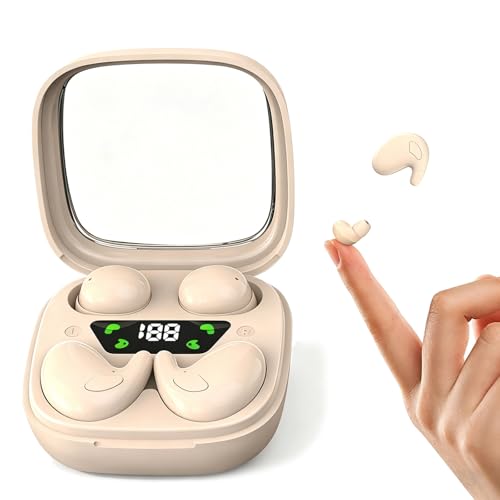 Xmenha Flat Sleep Mini Invisible Small Tiny Earbuds Wireless Bluetooth Ear Buds for Sleeping Headphones Micro Smallest Discreet Sleep Earbuds Earphones for Side Sleepers, Small Ears Canals Women, Work - color: Skin