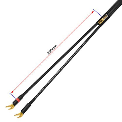 WORLDS BEST CABLES 5 Foot WBC-GOLD-LOCAP-SPKR-12 AWG - Low-Capacitance - Low-Inductance - High Purity OFC - Audiophile HiFi Speaker Cable Pair with Eminence Gold Spade Plugs - size: 5 FT, style: 2 Cables - Spade-Spade