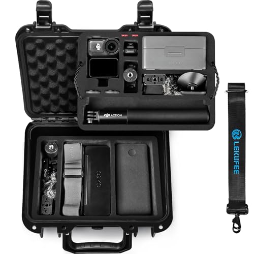 Lekufee Portable Waterproof Hard Case for DJI Osmo Nano, Standard Combo (64GB / 128GB) - Vlogging Camera, DJI Mic 3/2/Mini, More Accessories(Case Only)