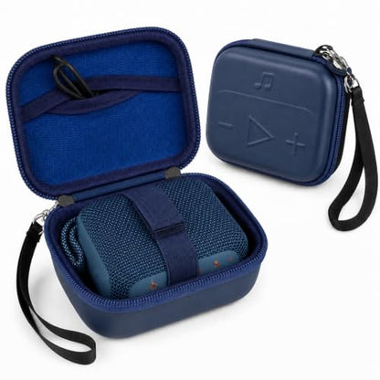 ANKHOH Hard Speaker Case for JBL Go 5/4/3 with Wrist Strap, Case Only - color: Blue
