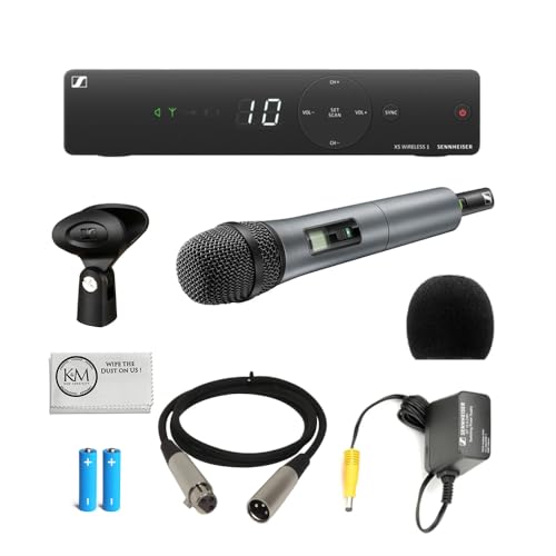 Sennheiser XSW 1-825-A UHF Vocal Set |e825 Dynamic Microphone with Microphone Windscreen + 3' XLR Cable + Cleaning Cloth (4 Items) - style: w/ Starter Pack