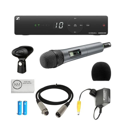 Sennheiser XSW 1-825-A UHF Vocal Set |e825 Dynamic Microphone with Microphone Windscreen + 3' XLR Cable + Cleaning Cloth (4 Items) - style: w/ Starter Pack