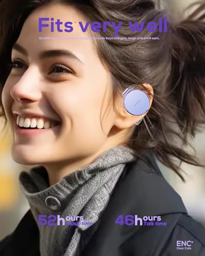Wireless Earbuds with Ear Hooks, 52Hrs Playtime, Open Ear Earbuds