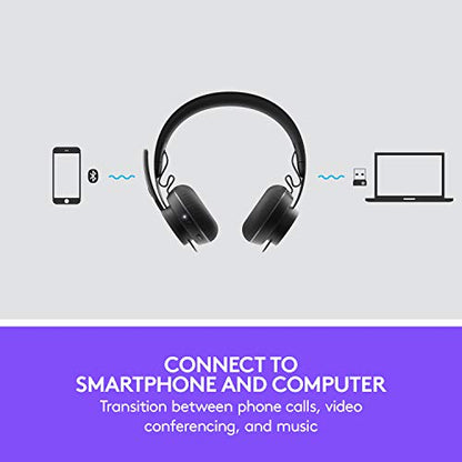 Logitech Zone 무선 블루투스 헤드셋 - 블랙