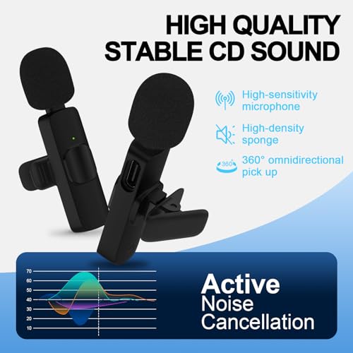 Wireless Microphone for iPhone 17/Air/17 Pro/17 Pro Max/16e/16/15/Pro Max