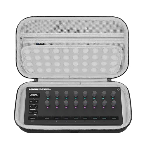 GEEKRIA Hard Shell Travel Case Compatible with Novation Launch Control 3, Audio Mixer Carrying Bag (Dark Gray) - size: 11.8 x 16.5 x 7.5 in.
