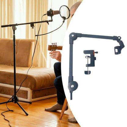 Arm Adjustable Holder Desk Clamp Alloy Construction Mic Clip Cable Management Suitable for Podcasting Studio, with clip
