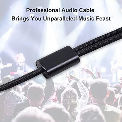 Smithok 2pack 16.4Ft 3.5mm TRS to Dual 6.35mm Stereo Cable 1/8 TRS to Dual 6.35mm 1/4 TS Mono Y Splitter Audio Cord Adapter for Smartphone, Mixer,PC, CD Player, Speakers and Home Stereo System - size: 2pack 16.4ft