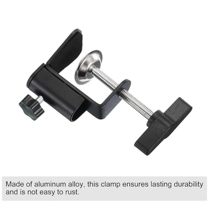 PATIKIL 0.47" Hole Dia. Desk Clamp, 4 Pcs Universal C-Clamp Base with Adjustable Screw for Microphone Mic Arm Table Lamp Mount Holder, Black - color: Black
