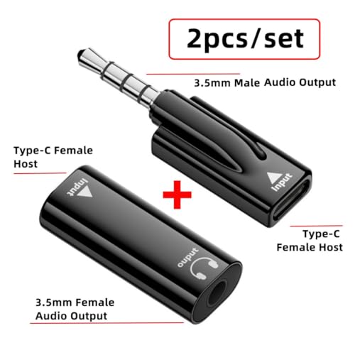 chenyang 2 Pack USB C to 3.5mm Headphone Plug/Jack Adapter Support Hi-Res 16bits 48KHz HiFi Sound Quality with DAC Chip - style: HiFi 48kHz/16bit USB C Female